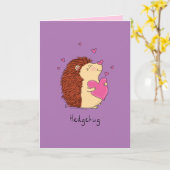 Igel Niedlich Kids Valentinstag Hugs Karte (Gelbe Blume)