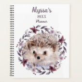 Igel Niedlich Watercolor Baby Name Kalender Planer (Vorderseite)