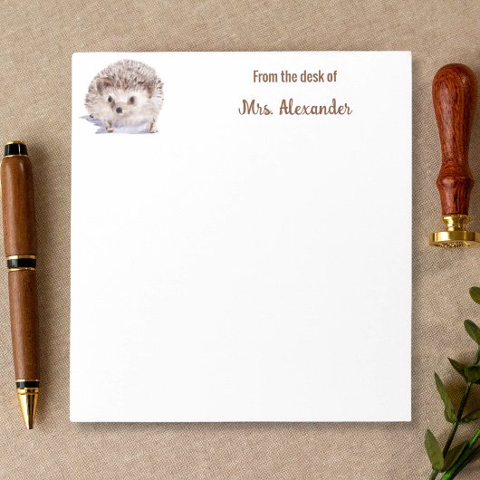 Igel Niedliche Wasserfarbe vom Schreibtisch aus Notizblock