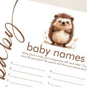 Igel Oh Baby Names Duschspielkarte Einladung