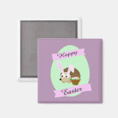 Igel Ostersonnige Magnet (Vorderseite/Rückseite)