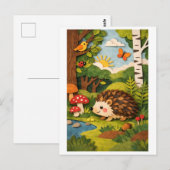 Igel-Papierscherenschnitt-Collage Postkarte (Vorne/Hinten)