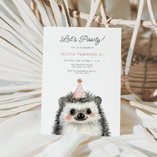 Igel Party Hat Woodland Geburtstag Einladung