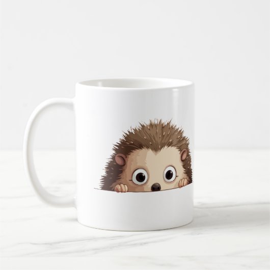 Igel Peeking Niedlich Adorable Funny Animal Cool Kaffeetasse (Links)