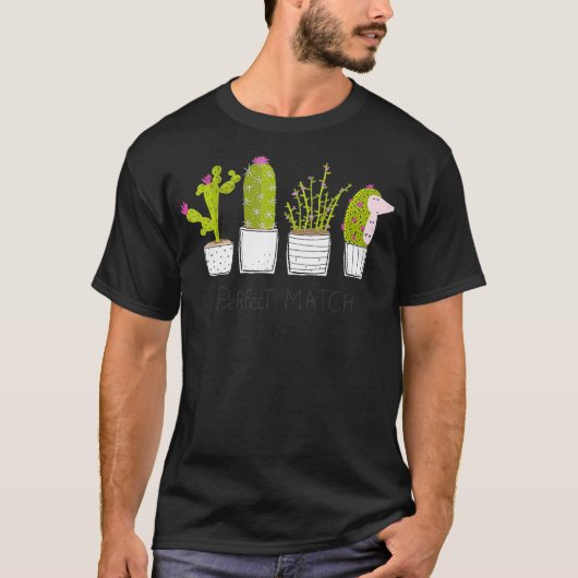 Igel Perfect Match Cacti Cactus T-Shirt (Vorderseite)