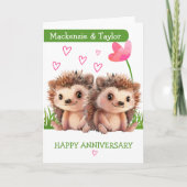 Igel personalisiert Jubiläum Karte (Vorderseite)