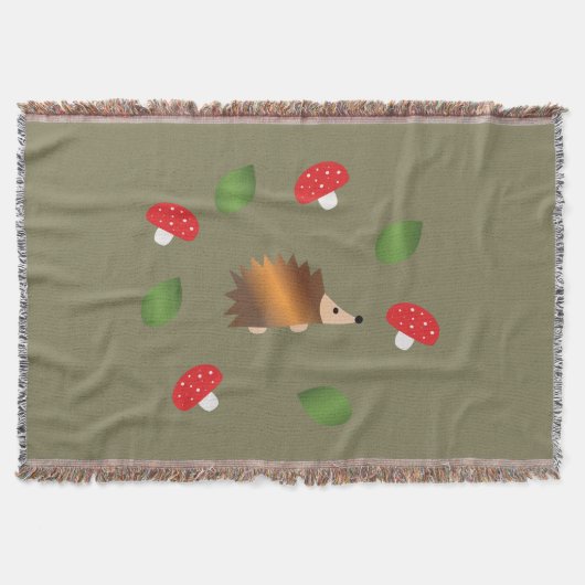 Igel Pilze und Blätter Decke (Vorderseite)
