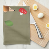 Igel Pilze und Blätter Geschirrtuch (Viertel Falte)