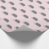 Igel Pink und Grau Umhüllungspapier Geschenkpapier (Ecke)
