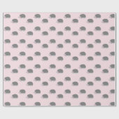 Igel Pink und Grau Umhüllungspapier Geschenkpapier (Flach)