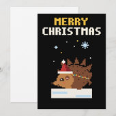 Igel-Pixel-Art-Weihnachtskarte Feiertagskarte (Vorne/Hinten)