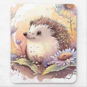 Igel Portrait Tiermalerei Wildnis Außenbereich Mousepad