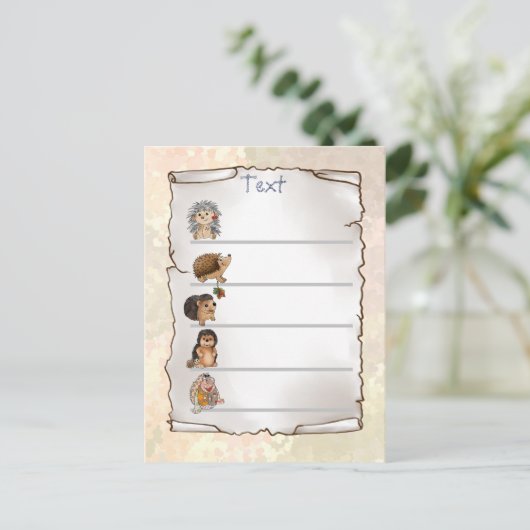 Igel postkarte (Stehend Vorderseite)