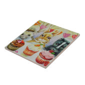 Igel Rabbit Skunk & Cupcakes Fliese (Seite)