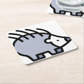 Igel Rechteckiger Pappuntersetzer (angewinkelt)