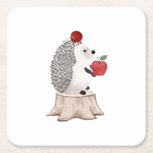 Igel Rechteckiger Pappuntersetzer (Vorderseite)