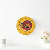 Igel Red Afro Funny Face Runde Wanduhr (Zuhause)