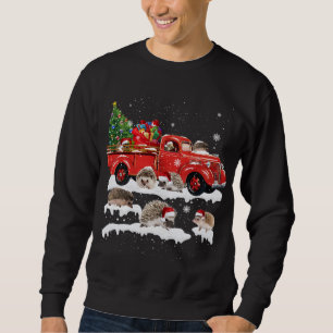 Igel Reiten Roter LKW Frohe Weihnachts Weihnachtsf Sweatshirt
