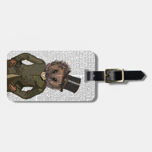 Igel Rider Portrait Gepäckanhänger (Vorderseite horizontal)
