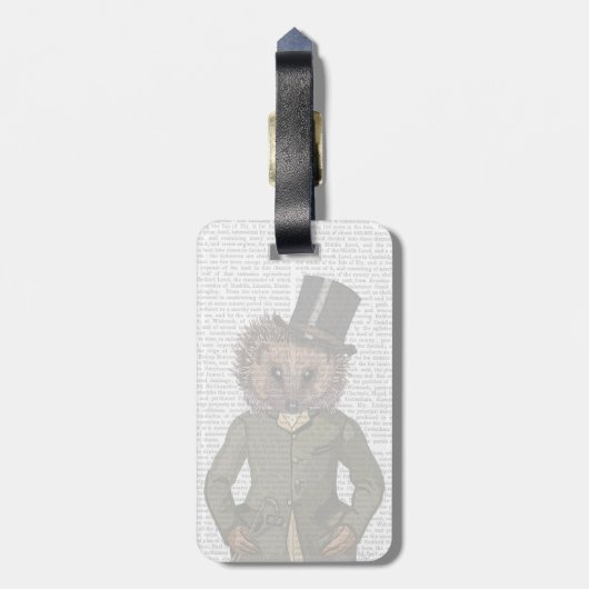 Igel Rider Portrait Gepäckanhänger (Rückseite vertikal)