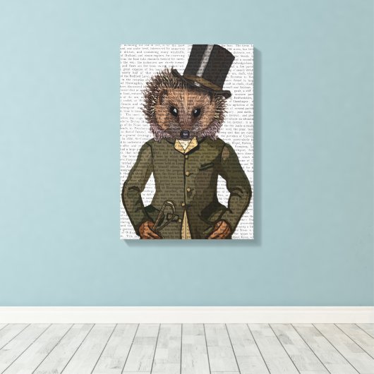 Igel Rider Portrait Leinwanddruck (Insitu (Holzboden))