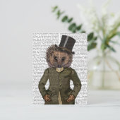 Igel Rider Portrait Postkarte (Stehend Vorderseite)