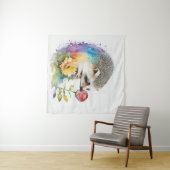 Igel riecht nach einer rote Rose Wandteppich (Beispiel (Horizontal))