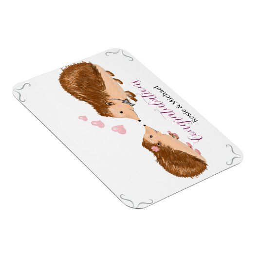 Igel romantische Hochzeit oder Verlobung Magnet (Rechte Seite)