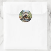 Igel Runder Aufkleber (Tasche)