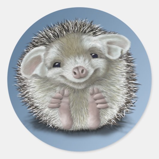 Igel Runder Aufkleber (Vorderseite)