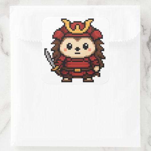 Igel Samurai Aufkleber (Tasche)