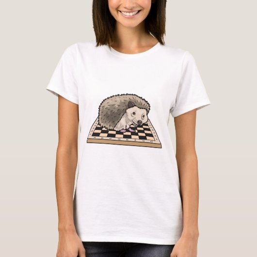 Igel Schachbrett Schach Brettspiel T-Shirt (Vorderseite)