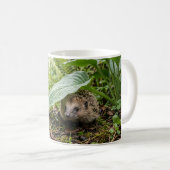 Igel schaut unter einem Blatt hervor Kaffeetasse (VorderseiteRechts)