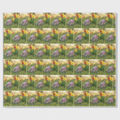 Igel schnuppert an einer gelben Daffodil Geschenkpapier (Flach)