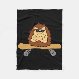 Igel Skateboard Lustiges Skateboardfahren Igel Fleecedecke