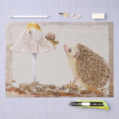 Igel Snail Forest Mushroom Wasserfarbe Seidenpapier (Handwerk)