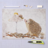 Igel Snail Forest Mushroom Wasserfarbe Seidenpapier (Handwerk)