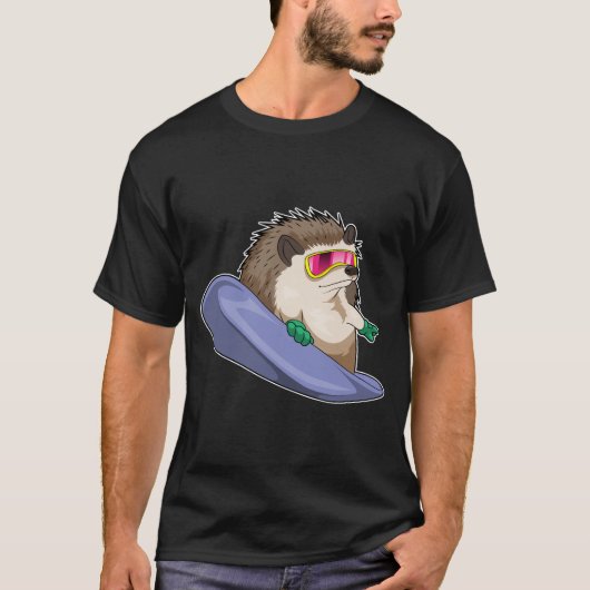 Igel Snowboard Wintersport T-Shirt (Vorderseite)