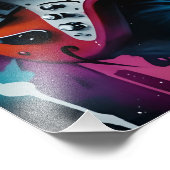 Igel spielt Gitarre, Rockgraffiti Fotodruck (Ecke)