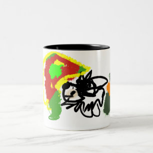 Igel spielt Herbst Zweifarbige Tasse