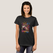Igel-Spinat-Tierwald Herbstblätter T-Shirt (Vorne ganz)