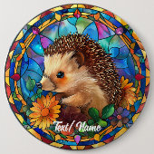Igel Stain Glass Design Button (Vorderseite)
