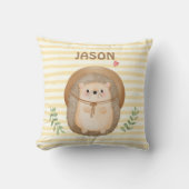 Igel-Streifen-Kinderzimmer für Wasserfarben Kissen (Vorderseite)