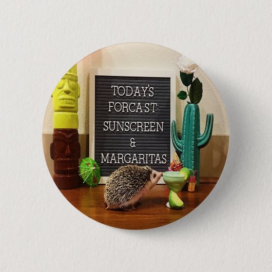 Igel Sunscreen und Margaritas Button (Vorderseite)