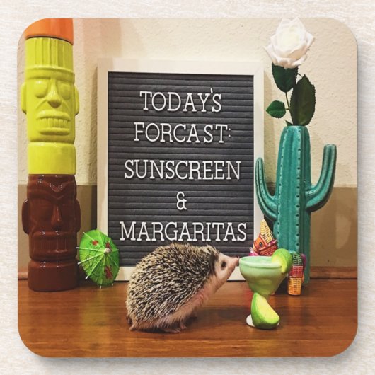Igel Sunscreen und Margaritas Getränkeuntersetzer (Vorderseite)