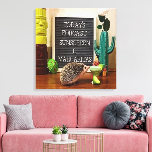 Igel Sunscreen und Margaritas Leinwanddruck (Insitu (Wohnzimmer))