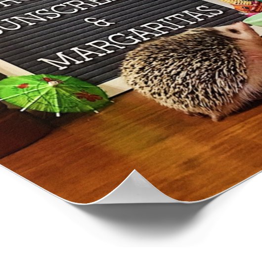 Igel Sunscreen und Margaritas Poster (Ecke)