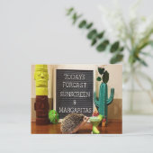 Igel Sunscreen und Margaritas Postkarte (Stehend Vorderseite)