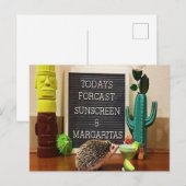 Igel Sunscreen und Margaritas Postkarte (Vorne/Hinten)
