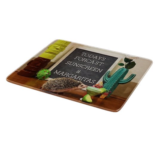 Igel Sunscreen und Margaritas Schneidebrett (Ecke)